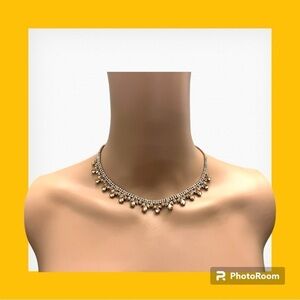 Rhinestones Rose Gold Evening Necklace